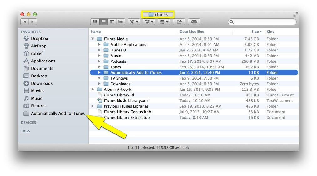 Where to find itunes library folder mac os x